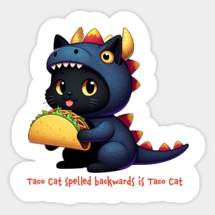 Taco Cat spelled backwards Sticker